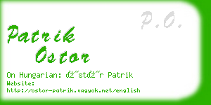 patrik ostor business card